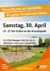Neue Bäume am Spielplatz - Ein guter Grund zum Feiern
