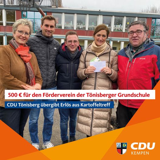 CDU-Ortsausschuss Tönisberg übergibt Spende