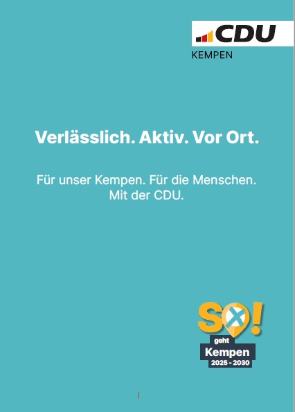 Zukunft für Kempen – CDU stellt neues Wahlprogramm vor