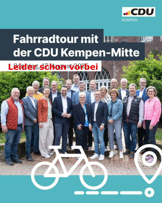 Fahrradtour mit der CDU Kempen-Mitte
